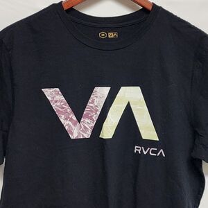 RVCA‎ VA The Balance of Opposites Blue T-Shirt Medium Skate Surf Pink Yellow